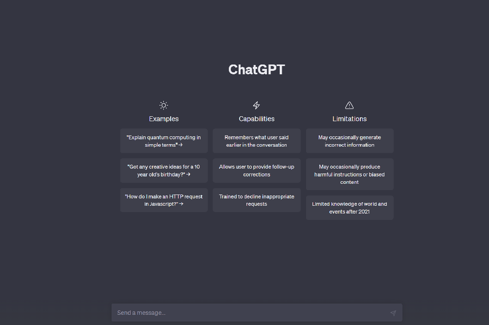 chatGPT界面